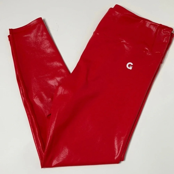 Grrrl Really Red Sheen Leggings Sz: SAM/XXL - Picture 3 of 9